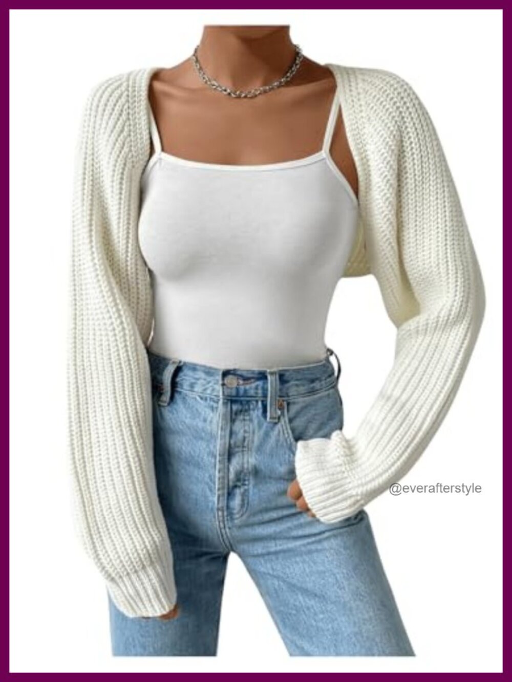 Women's Cropped Cardigan Bolero Shrug Open Front Long Sleeve